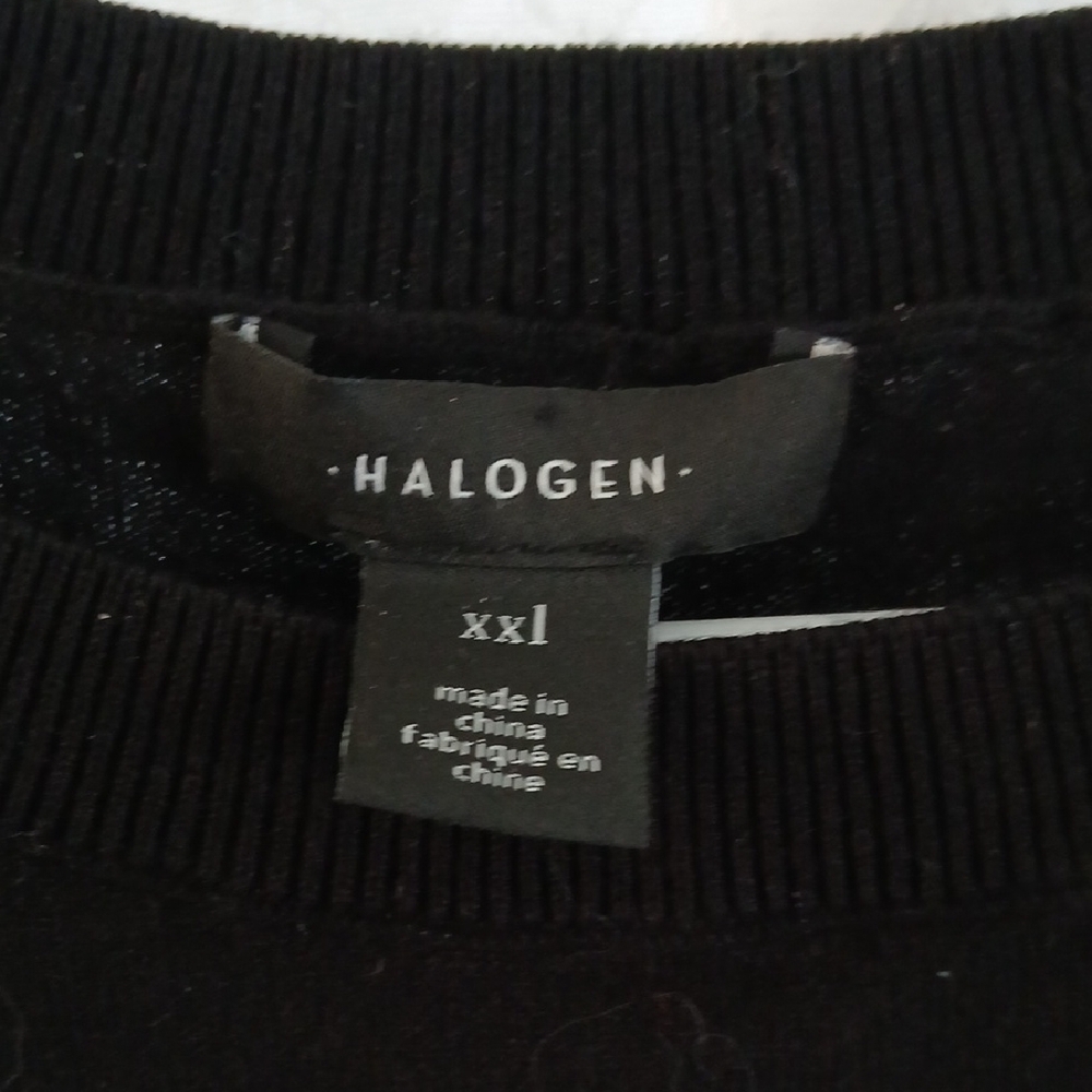 Halogen Black Short Sleeve Ruffle Top - Picture 2 of 7